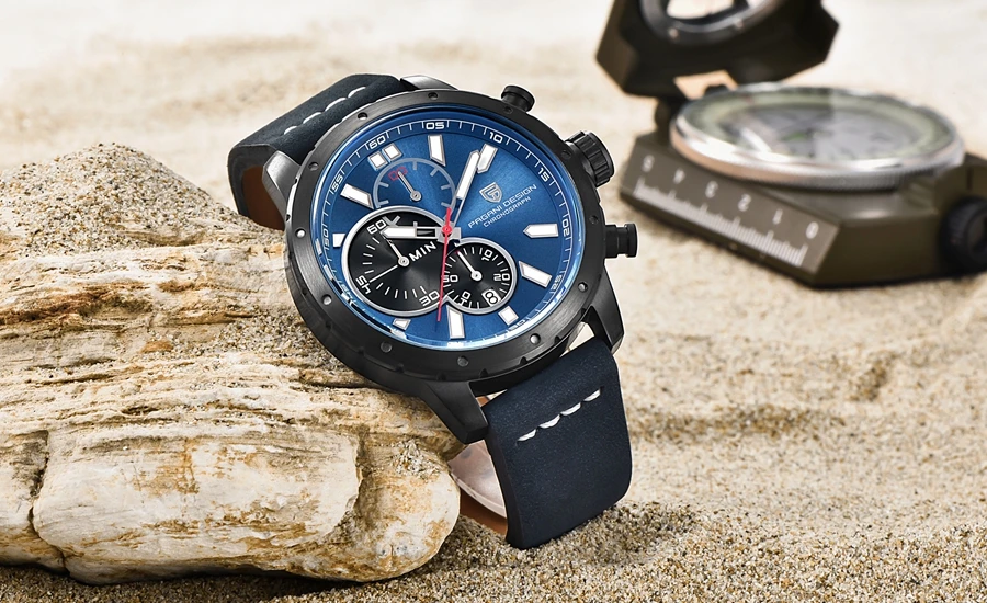 PAGANI Дизайн мужские часы брендовые роскошные мужские модные часы кожа 6 рук Relogio Masculino Военные Спортивные кварцевые наручные часы