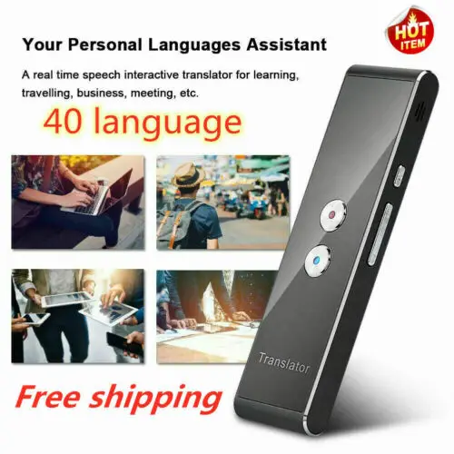 Traductor inteligente portátil de voz instantánea bidireccional Traductor 40 idiomas Traducción de viaje de negocios Traductor inteligente Bluetooth multilenguaje 