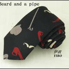 1 шт./лот) Последние Печатные хлопок галстук/Средства ухода за губами черепа борода и уникальный дизайн, черный бутик шеи галстук