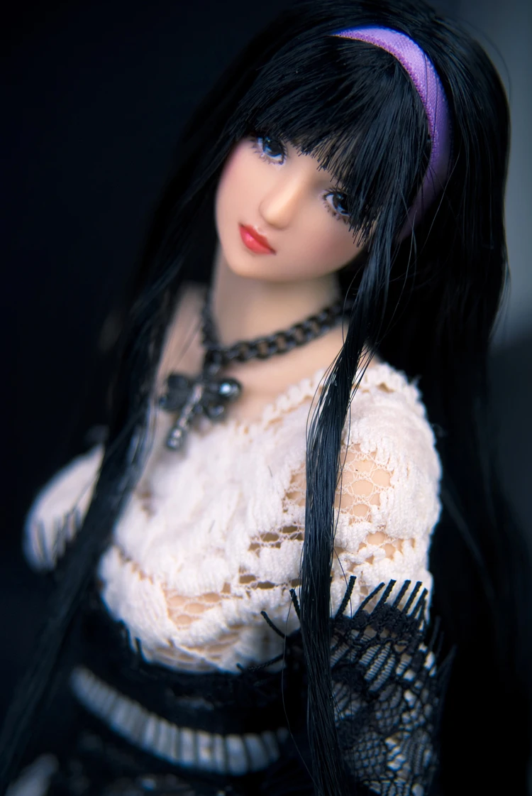 Коллекционная 1/6 SNH 48 Nihon Junjo Kenji плотная голова черный/розовый цвет волос Девушка Глава Sculpt 1" бледно кожа фигурку