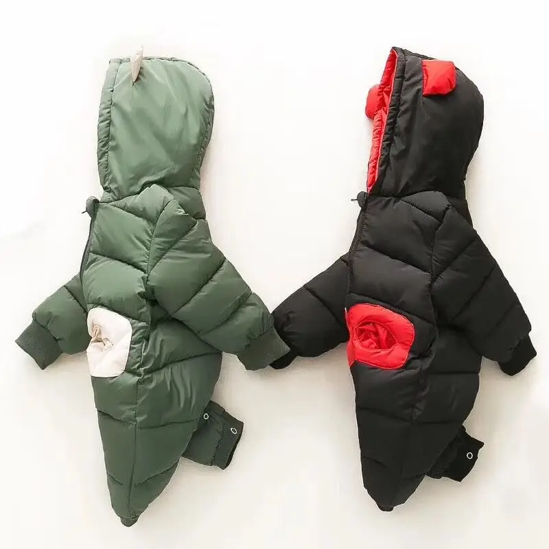 Toddler Down Jacket Jumpsuit Newborn Baby Rompers One-pieces Climbing Clothes Cute Bear Winter Parka Snow Wear For 3M-12M