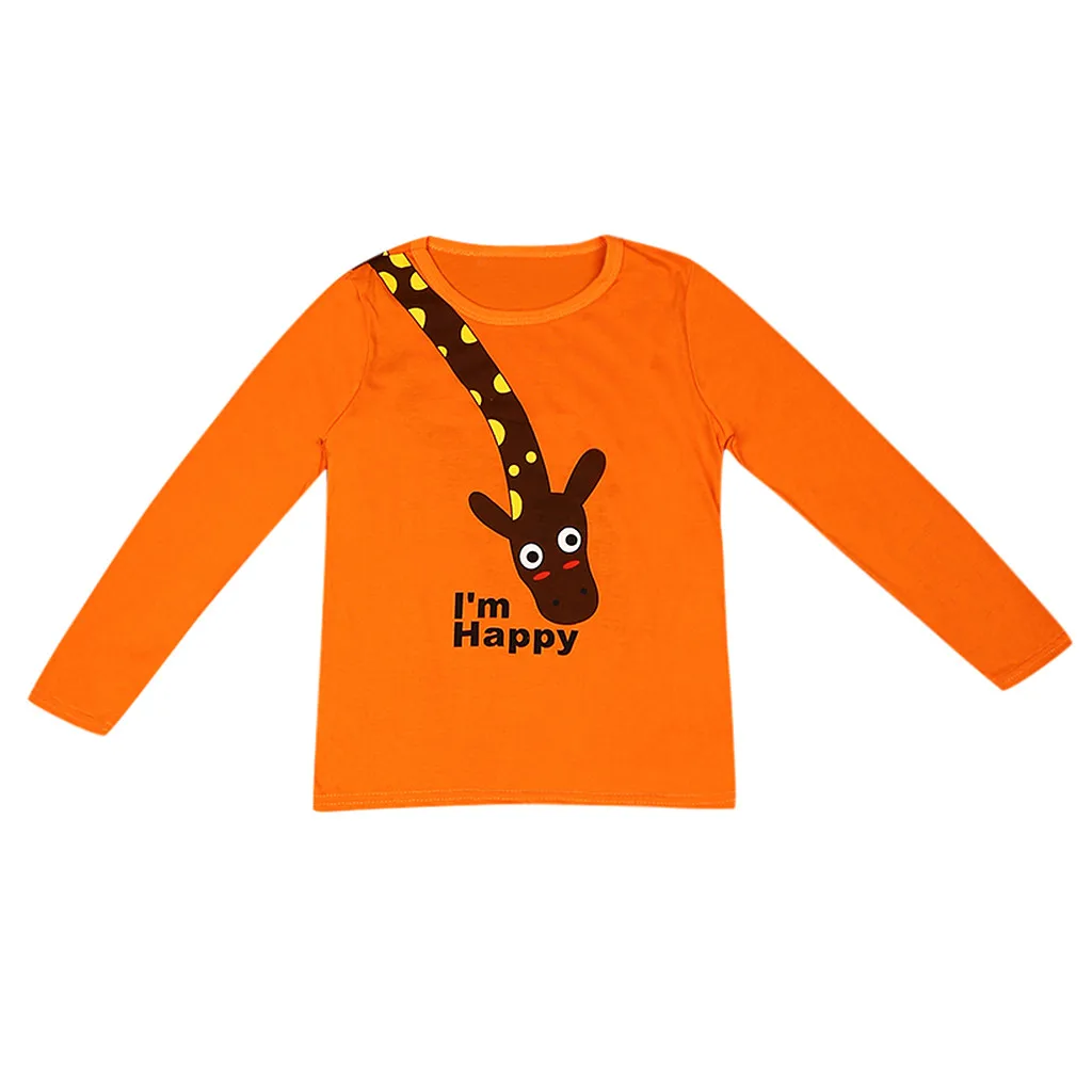 Осенне-весенняя детская одежда детские топы для мальчиков, топы с изображением жирафа, Детские рубашки для девочек, свитер с длинными рукавами, Топы modis Blusa