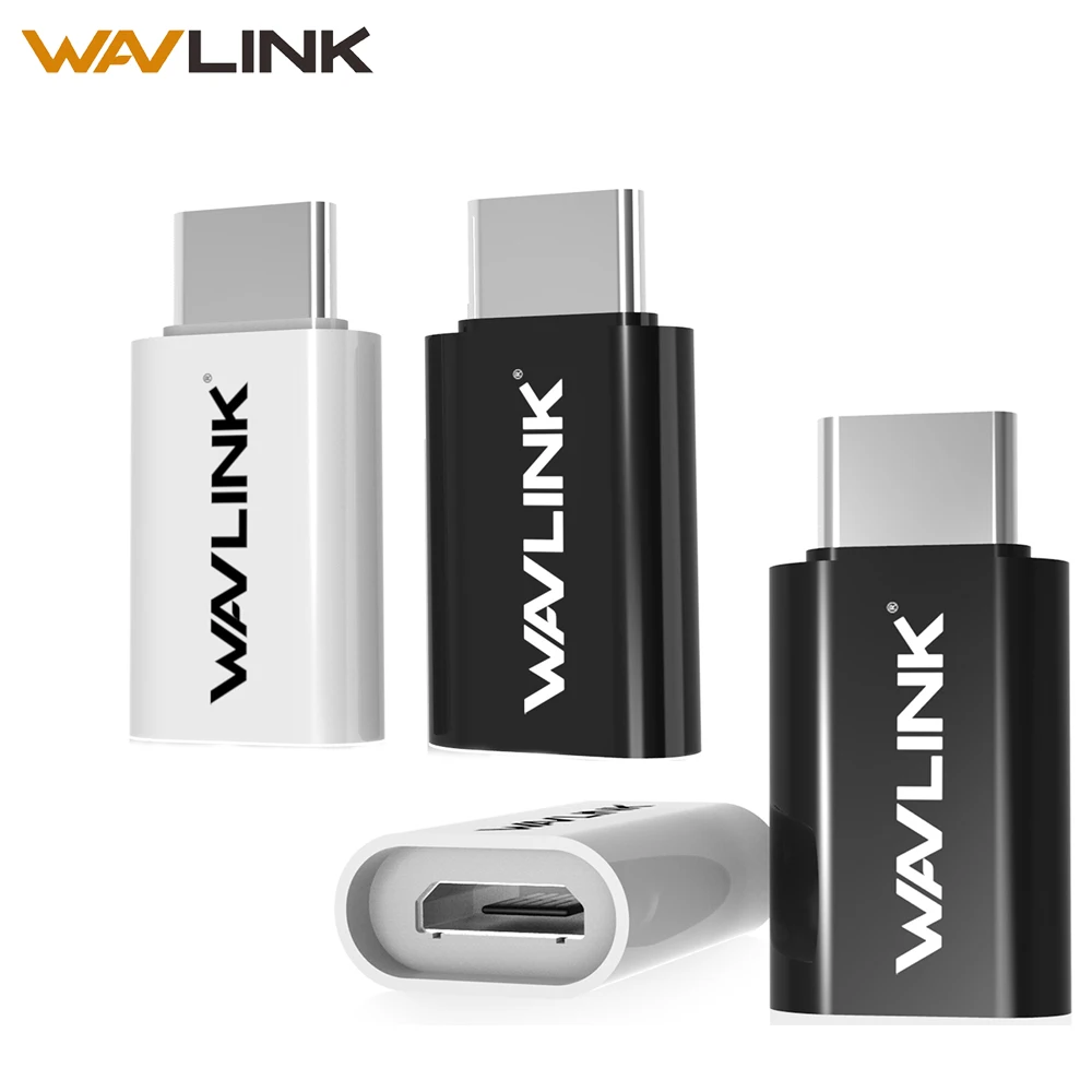 

Wavlink 4pcs USB C Adapter USB Type-C to Micro USB OTG Convert Connector with 56 K Charging Data Sync Black&White for Apple Mac
