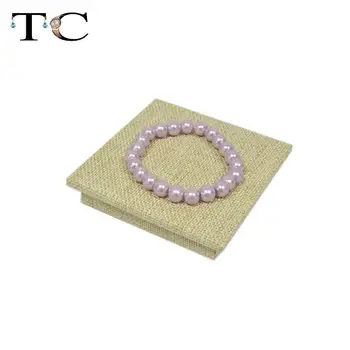 

Free Shipping Wholesale Beige Linen Bracelet Ring Display Tray Organizer Show Case Bangle Organizer Show Shelf