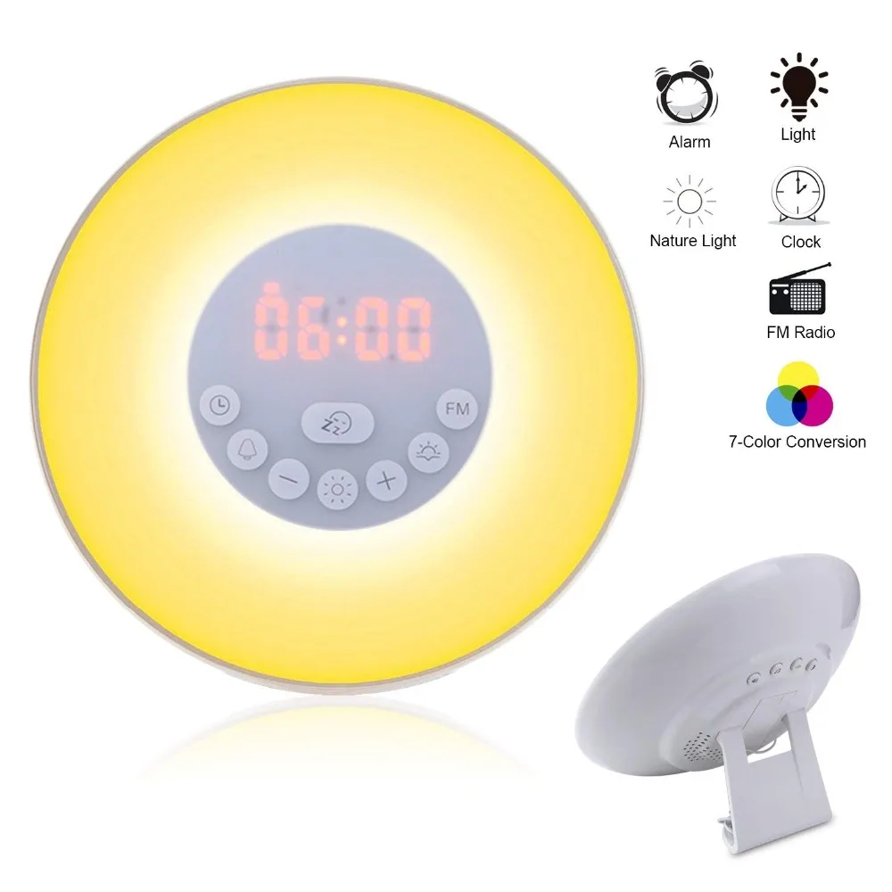 NASTIMA Wake Up Light, Sunrise and Sunset Digital Alarm Clock, 6 Nature