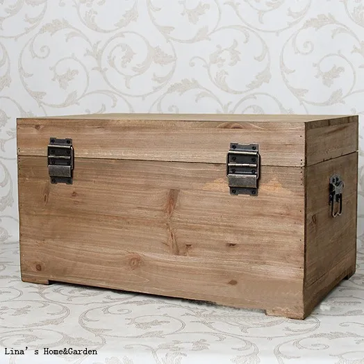 Handcrafted Solid Shabby Chic Wood Storage Box Trunk Chest (3)