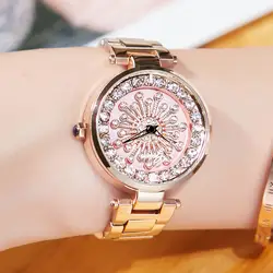Новые модные женские часы spin watch waterproof diamond женские кварцевые часы
