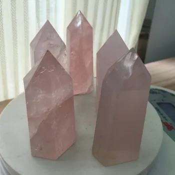

BG565---5pcs a lots Natural Pink Rose Quartz Cristal de cuarzo pierres et mineraux naturels quartz crystals products Christmas
