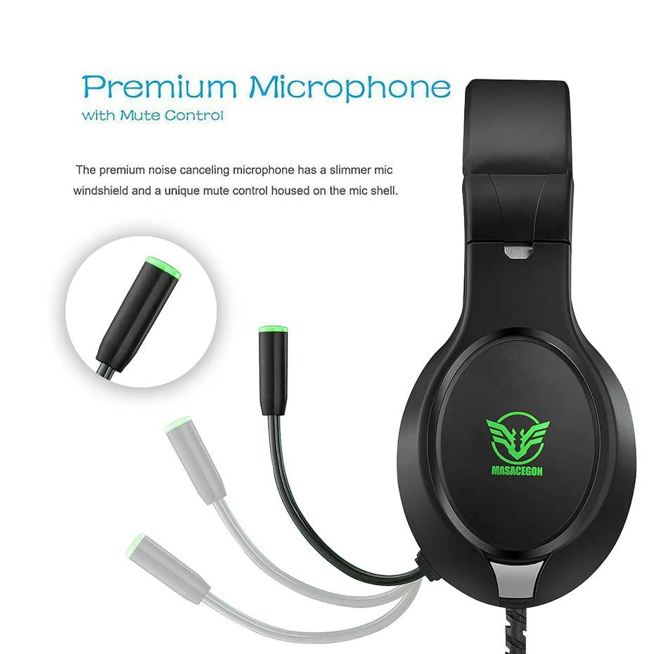 Masacegon PS4 игровая гарнитура шлем Проводные ПК стерео наушники с гарнитурой с микрофоном для нового Xbox One/ноутбука планшета геймера