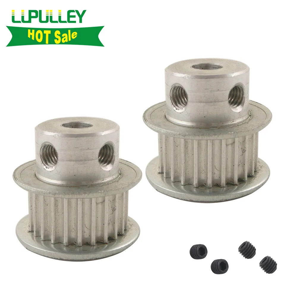 

LUPULLEY 2PCS 3M 24T Timing Belt Pulley 5/6/6.35/7/8mm Bore Timing Belt Pulley 11mm Belt Width Aluminium Motor Pulley