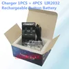High Quality Universal USB Interface 4-Slot Charger 1PCS + 4PCS Rechargeable Button Battery ml2032 Button Battery ► Photo 2/4