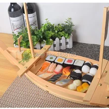 50 см деревянная Суши Лодка японский стиль деревянная Суши Лодка контейнер для суши с сеткой говядины лодка с сетью 20 дюймов