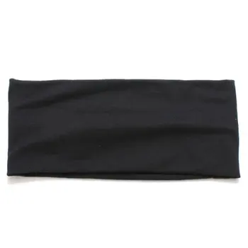 

SZ-LGFM-5" Women Wide Yoga Dance Sport Headband Stretch Hair Band Elastic Turban - black