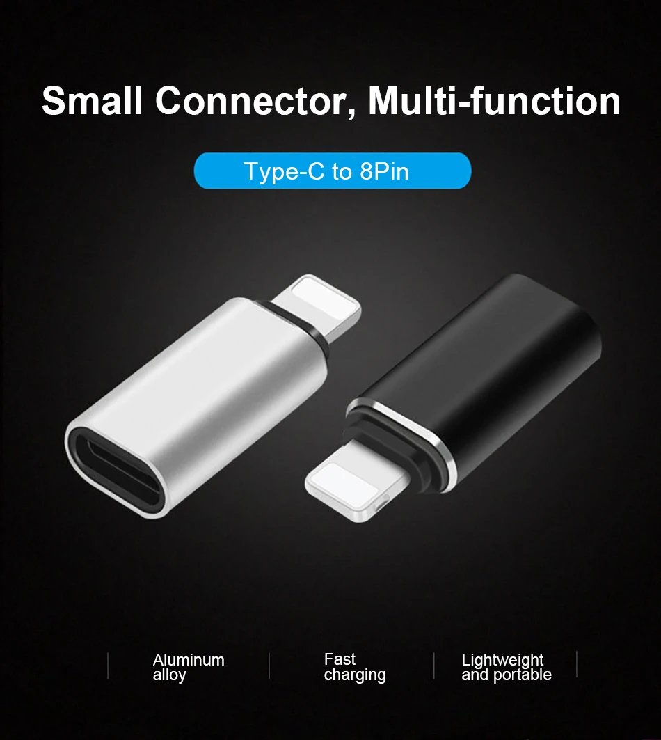 !ACCEZZ 5PC USB OTG Adapter For iphone X 7 8 Plus XS MAX XR Sync Data Charger Type-C To Lighting 8 Pin Converter For Apple 6S 5S (1)