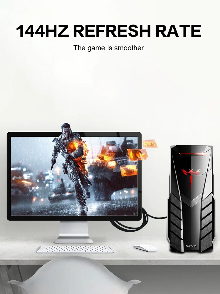 Кабель Displayport 4k 144Hz DP к адаптеру V1.2HDR RGB 4:4:4 HD видео Дисплей порт сплиттер для
