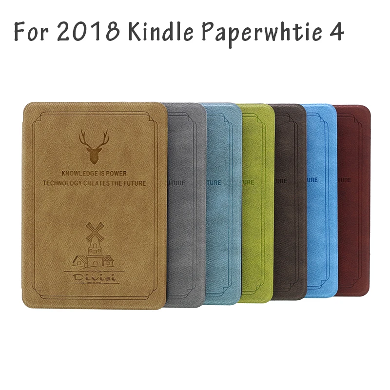 Бесплатная доставка ПУ кожаный чехол для Amazon 2018 Новый Kindle Paperwhite 4 с функцией
