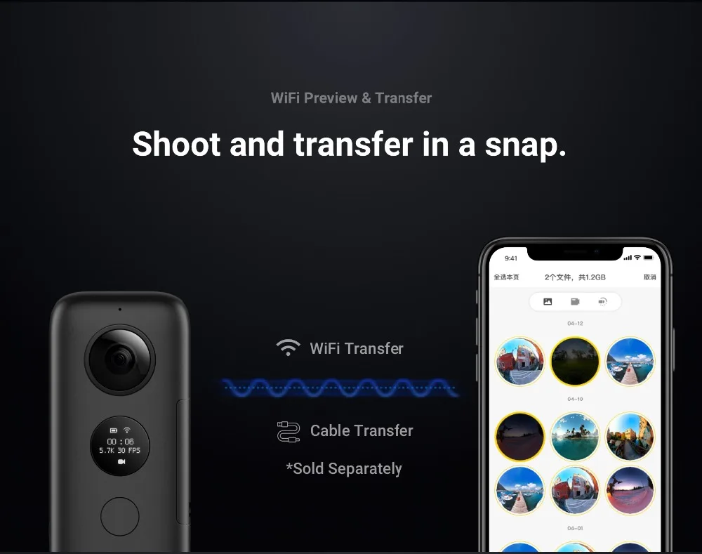 Insta360 ONE X Спортивная Экшн-камера 5,7 K видеокамера для iPhone и Android