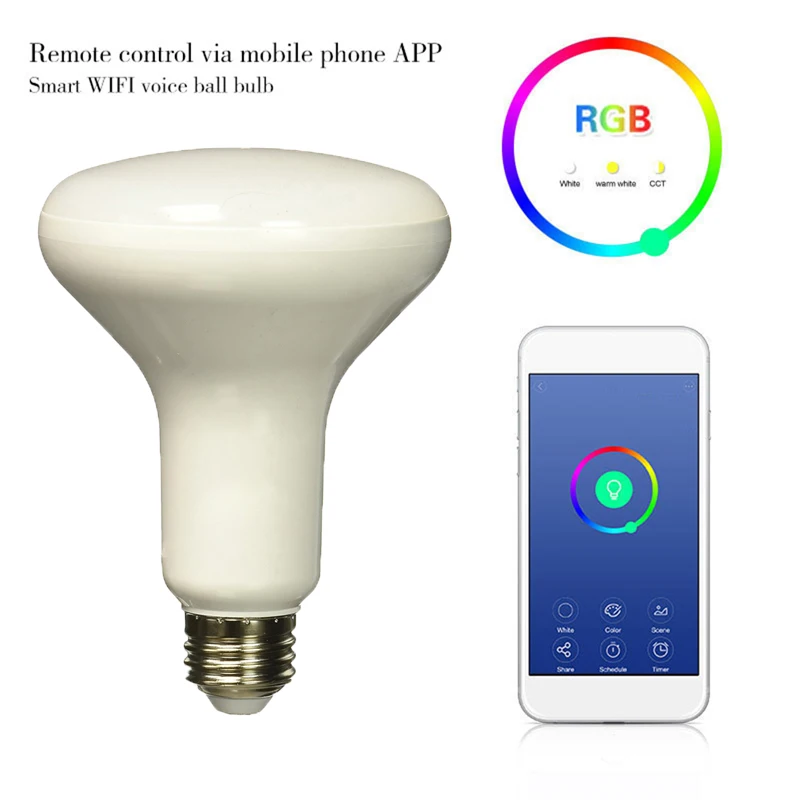 

AC85-265V 7W Smart WiFi LED bulb WIFI Control support Amazon echo RGB colorful bulb Light LED Lamp E27/B22 Lighting Bulbs