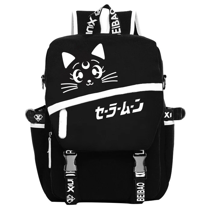 

Anime Sailor Moon Cosplay Sailor Moon Cos Night backpack canvas bag male and female student backpack child birthday gift