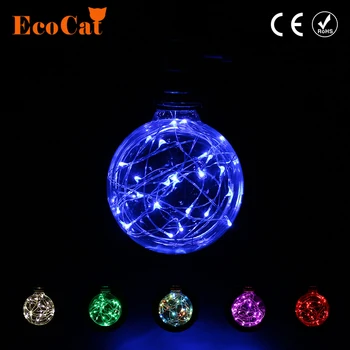 

G95 LED Edison Bulb Blue Red Green White Fairy Lamp E27 220V RGB String Light Filament Vintage Retro For Holiday Party
