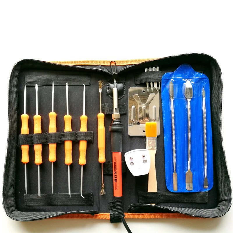 

220V 60W Electric Solder Soldering Iron Kit With Soldering Tips Pry Tools Welding Rework Repair Tool Kit