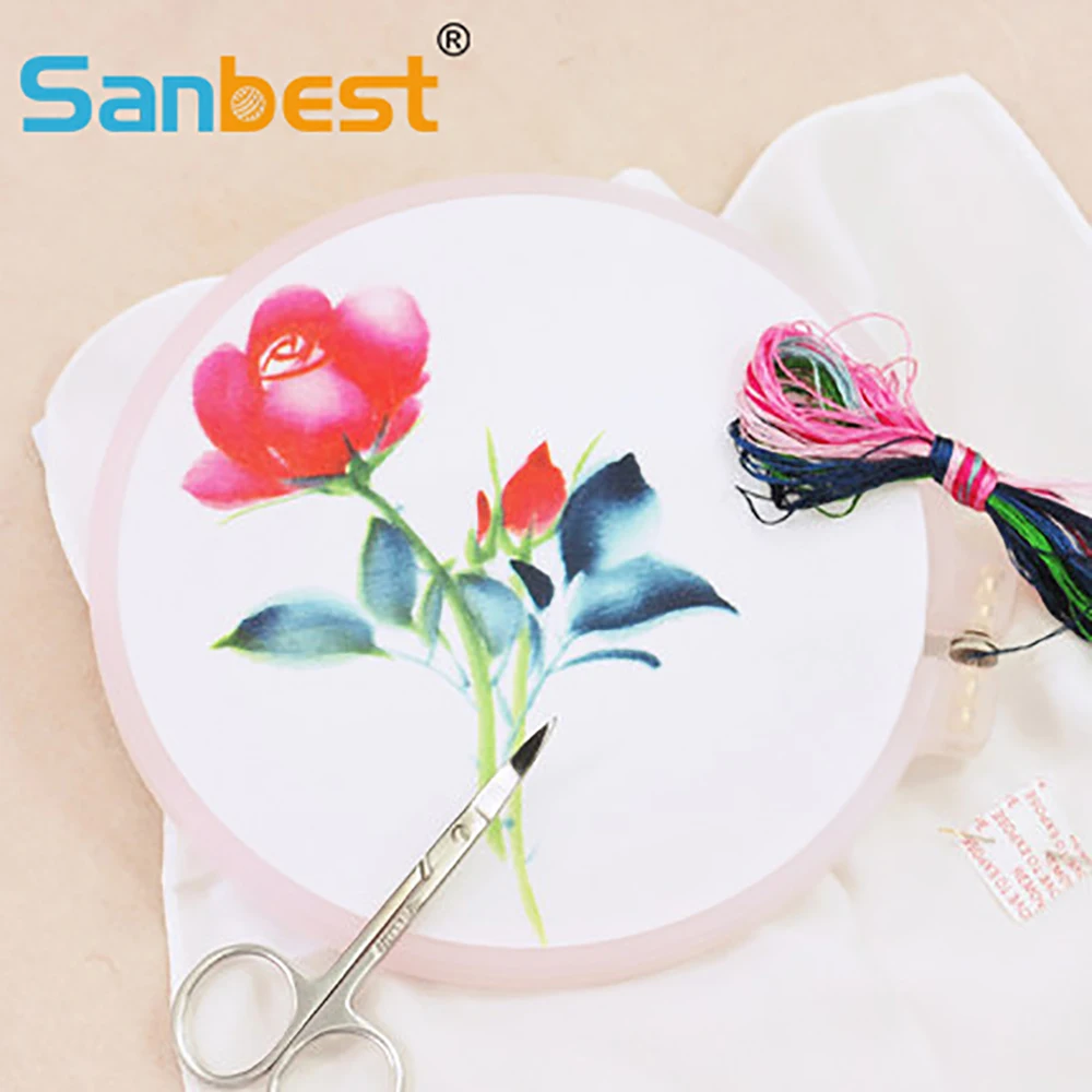 Sanbest, Китайская традиционная вышивка, элегантные розовые наборы Su, наборы для вышивания, сделай сам, нить, ручная работа, рукоделие, носовой платок FL00033