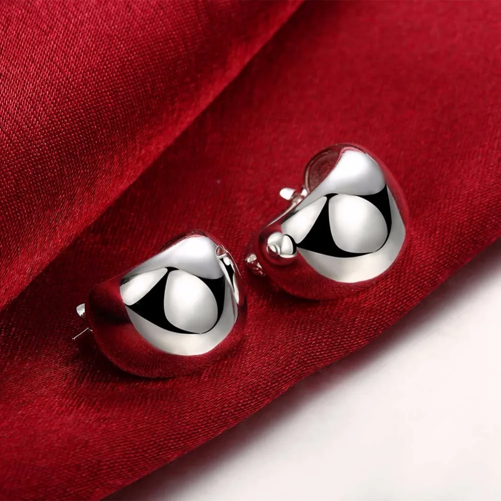 

Bubble Circles Creole Hoop Earrings for Women Silver Plated egg shape loop Earring European Brand Fashion Jewelry Gift 2018