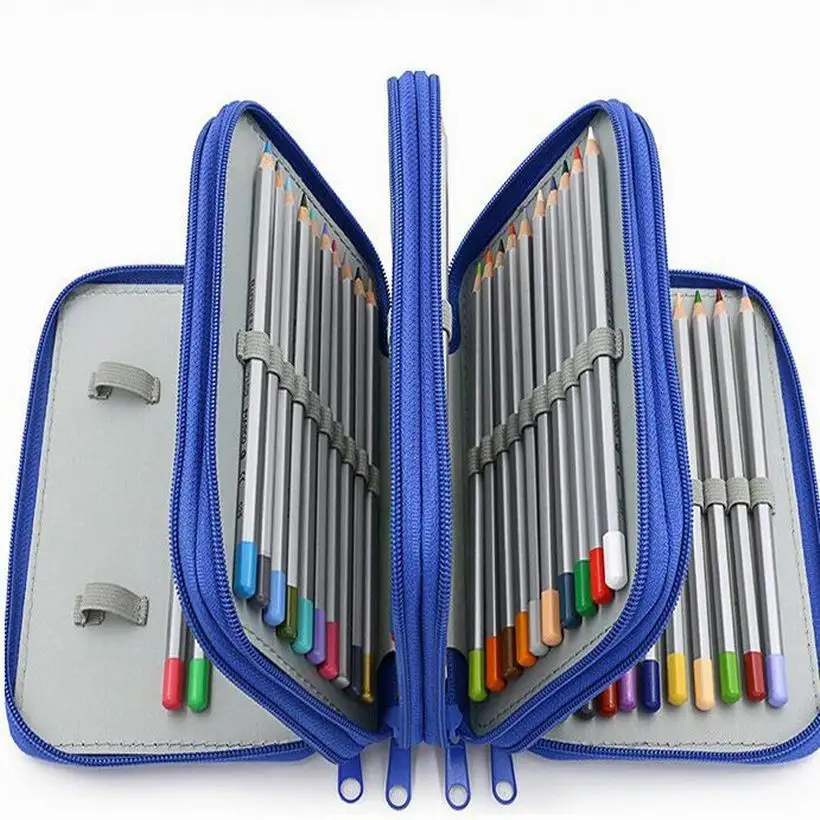 

30PCS/LOT Students Stationary Pen Eraser Pouch Organizer Bag 72 Inserting Large Capacity 4 Layers Pencil Holder Case