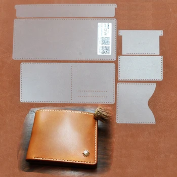 

1 Set DIY Folded Leather Wallet Pvc Template Leather Handmade Craft Sewing Pattern Stencil