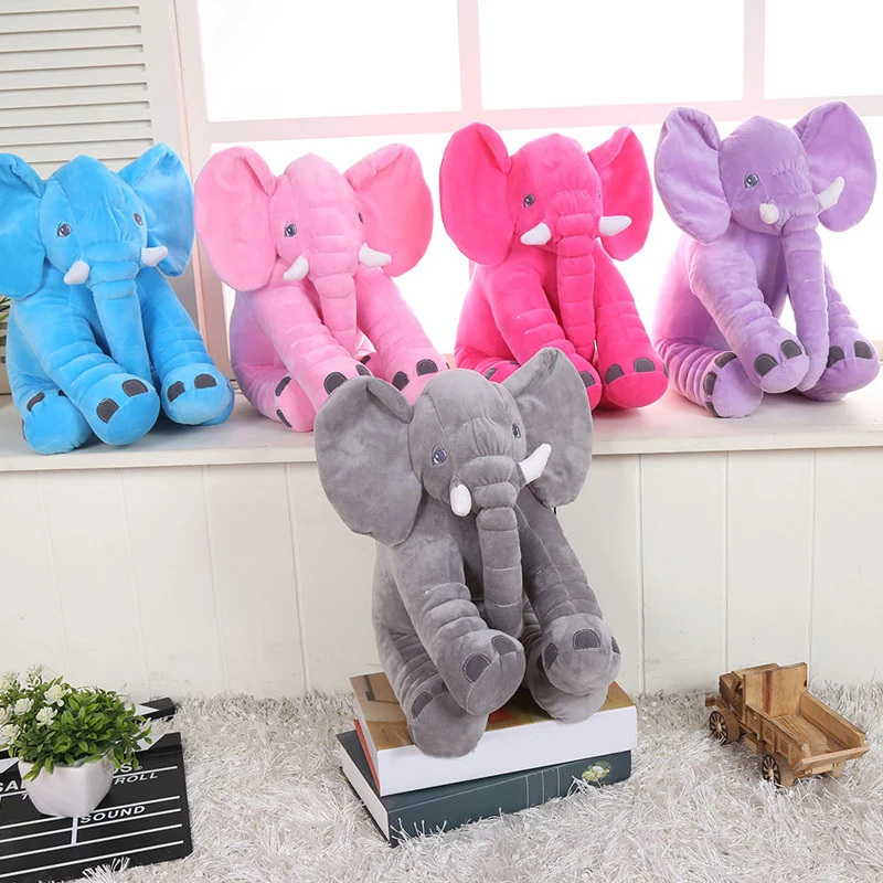 

Cartoon Plush Elephant Toy Kid Sleeping Back Cushion Soft Stuffed Pillow Elephant Doll Playmate Baby Doll Birthday Gift for Kids