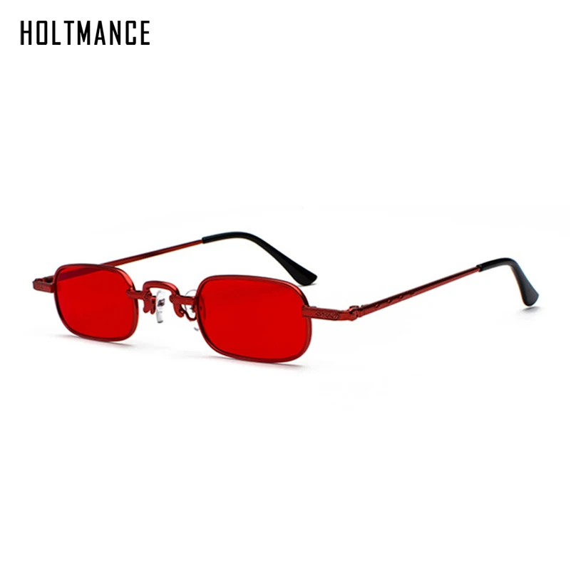 

New Vintage Metal Small Women Sunglasses Men Trendy Rectangle Punk Style Eyeglasses Unique Carved Temple Brand Designer Shades
