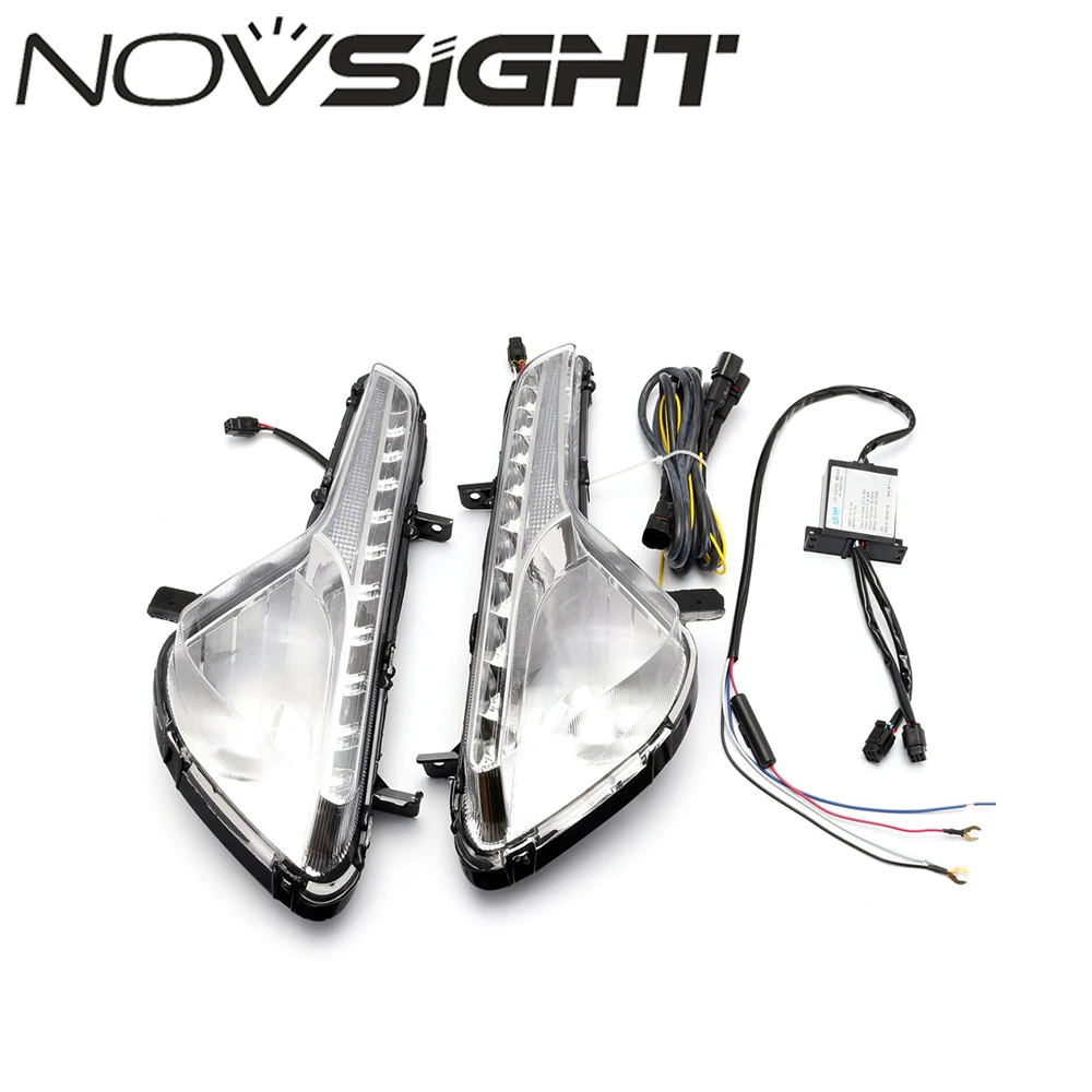 

NOVSIGHT 2PCS/set Car LED Lights 12V Daytime Running Light DRL Turn Signal For KIA Sportage R 2010 2011 2012 2013 D20