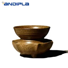 Винтаж в японском стиле глазурь грубая Керамическая пиала фильтр для кофе кунг-фу чайный сервиз аксессуары винтажный домашний декор