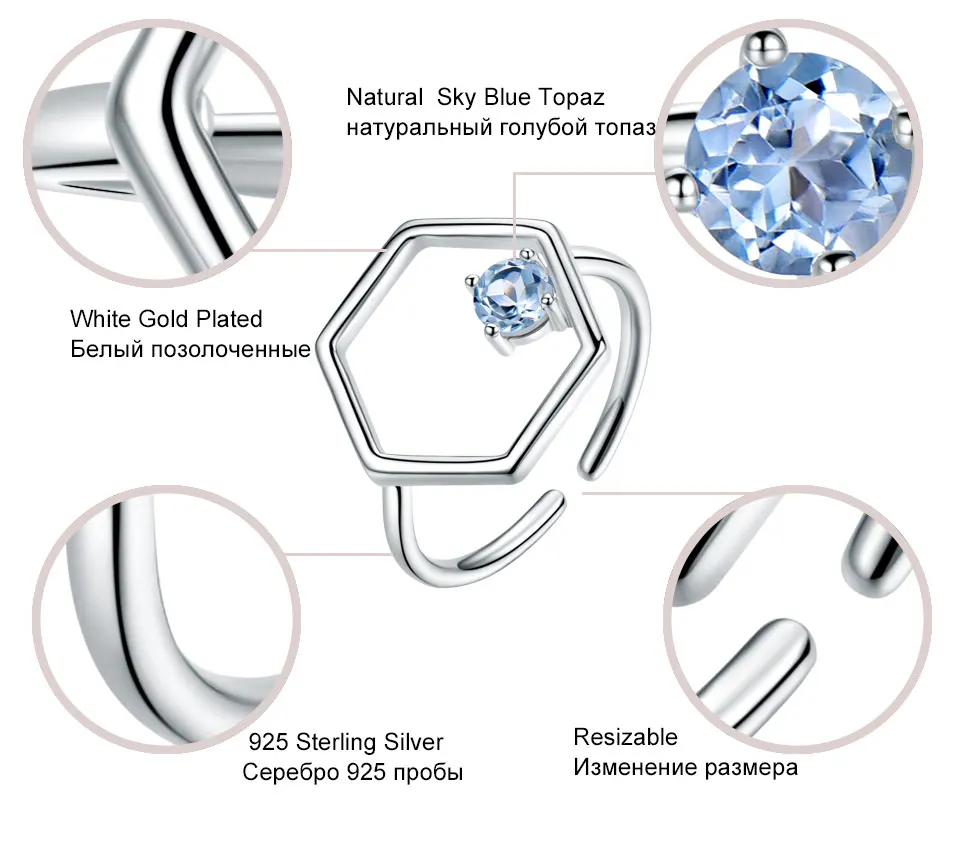 UMCHO, натуральный голубой топаз, драгоценный камень, настоящее 925 пробы, серебряные кольца для женщин, юбилей, свадьба, хорошее ювелирное изделие, новинка