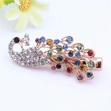 Модная заколка со стразами в виде павлина, заколка для волос, заколки для волос, украшение на голову для женщин