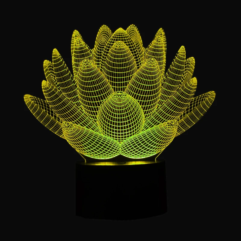 Настольная лампа Lotus 3D сенсорный выключатель 7 цветов|table lamp|lamp touchtable lamp touch |