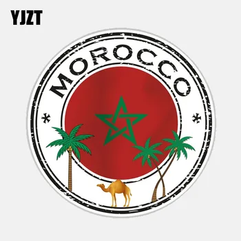 

YJZT 13.3CM*13.3CM Creative Car Sticker Body Morocco Flag Motorcycle PVC Decal 6-2713