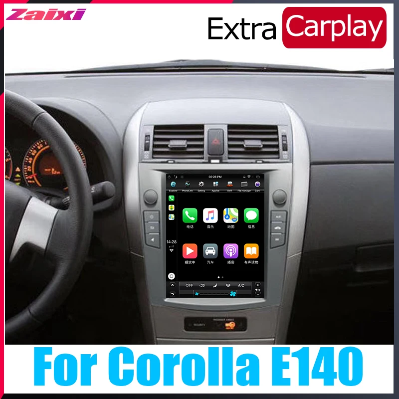 Discount ZaiXi 10.4" Tesla Type Android For Toyota Corolla E140 2007~2012 Car Android DVD Player Navigation GPS Radio Multimedia system 2