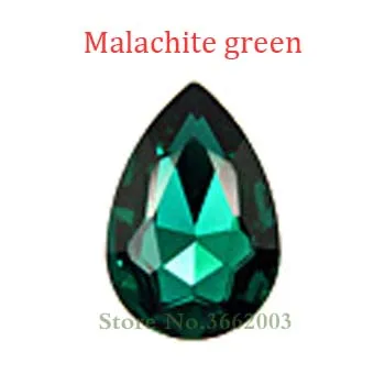 Заводская распродажа, форма dr pointback, высококачественные стеклянные стразы, камень для дизайна ногтей, аксессуары для одежды Diy - Цвет: Malachite green
