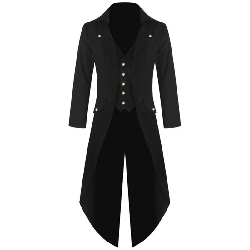 Ретро Классические мужские пальто СТИМ панк смокинг джентльмен Пиджаки Костюмы черные мужские вечерние куртки для выпускного вечера ветровка размера плюс 4XL - Цвет: black