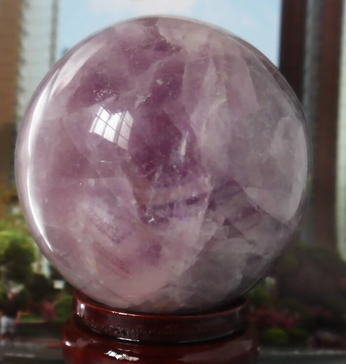 

WW 05247 64MM + Stand Glow Dark Stone Crystal Fluorite Sphere Ball SPAR