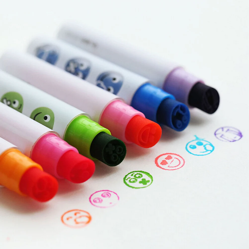 1PC Kawaii face show emoji marker pen with stamp highlighter cute Stationery Scrapbooking tools Office school supplies