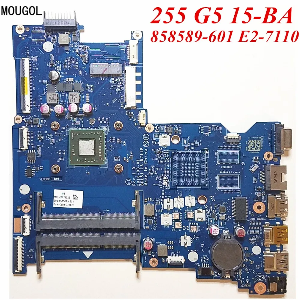 

Mougol A+ Quality mainboard For HP 255 G2 15-BA Laptop motherboard BDL51 LA-D711P 858589-601 E2-7110 100% Tested