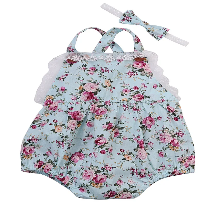 Emmababy для маленьких девочек Летний комбинезон с цветочным принтом для младенцев, для новорожденных, для маленьких девочек кружевная одежда