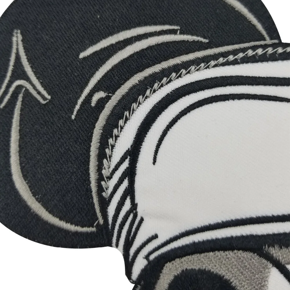 MICKY Biker Rider Vest Embroidered Iron On Back of Jacket Patch White twill fabric DIY Eco-Friendly Free Shipping(3)