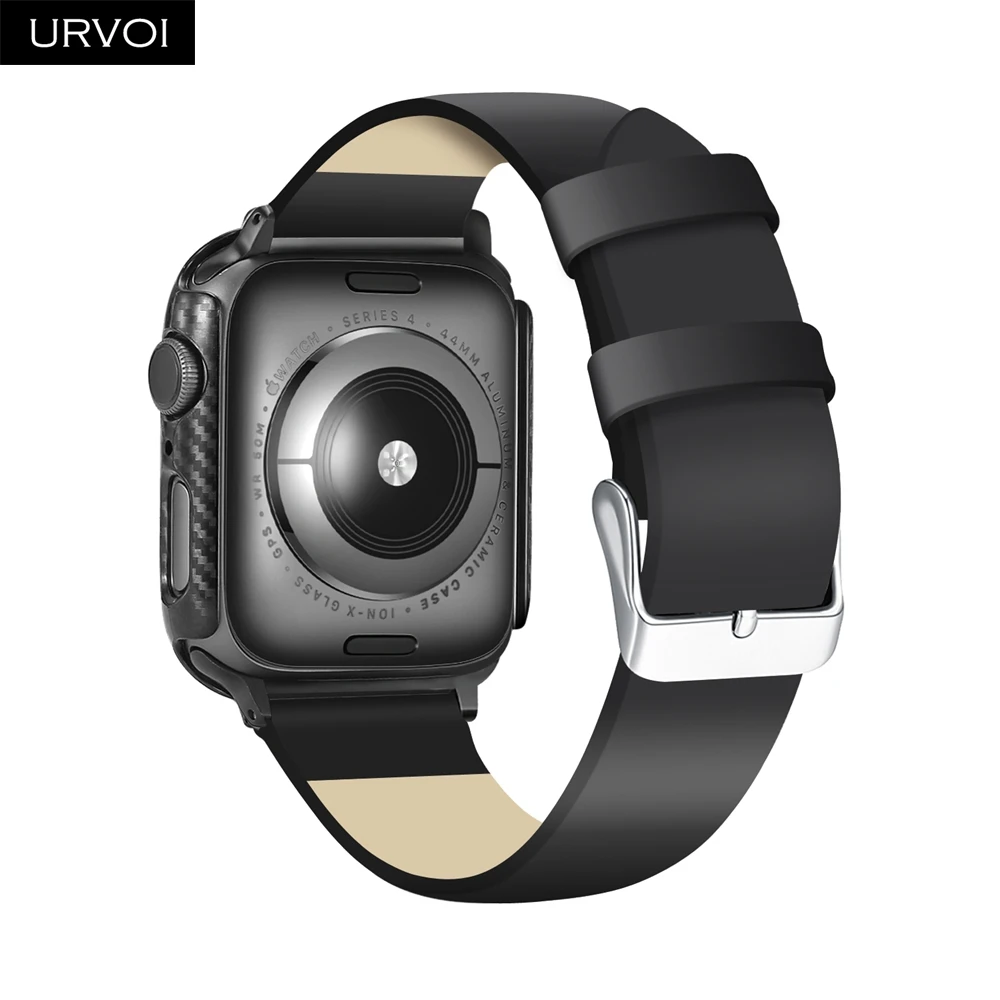 Чехол URVOI для Apple Watch series 6 SE 5 432 пластиковый бампер из углеродного волокна защитный