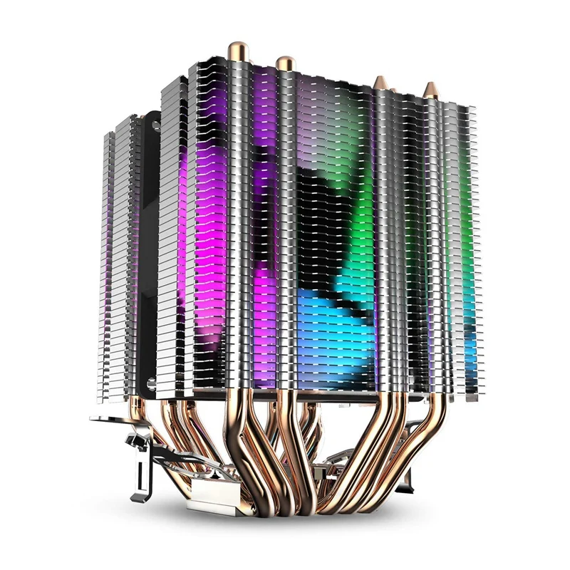 Cpu Air Cooler 6 тепловых трубок двухбашенный радиатор с 90 мм радужными светодиодными