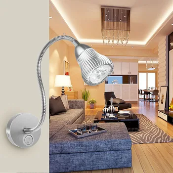 

Flexible LED Desk Lamp Table Light Reading Light Bedside Light With Power Switch AC 100-245V Night Light
