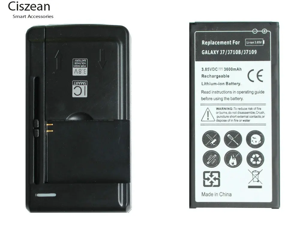 

3600mAh EB-BJ710CBC/CBE Replacement Battery + Universal Charger For Samsung Galaxy J7 2016 Edition J7108 J7109 J7008 J7009 J700F