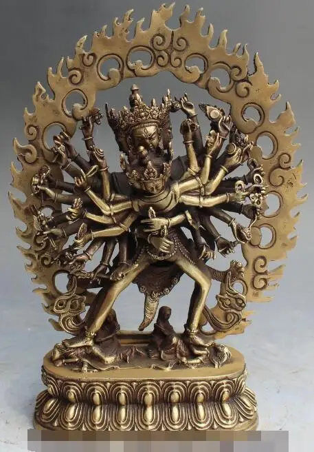 S4302 13&quot Tibet Buddhism Bronze Vajra Vajrapani Vajrayogini Vajravarahi Buddha Statue | Дом и сад